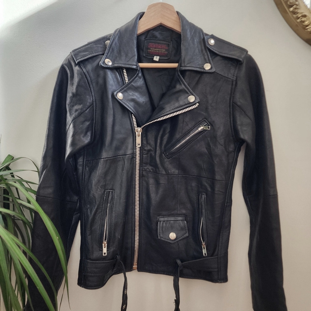 Black Leather Biker Jacket